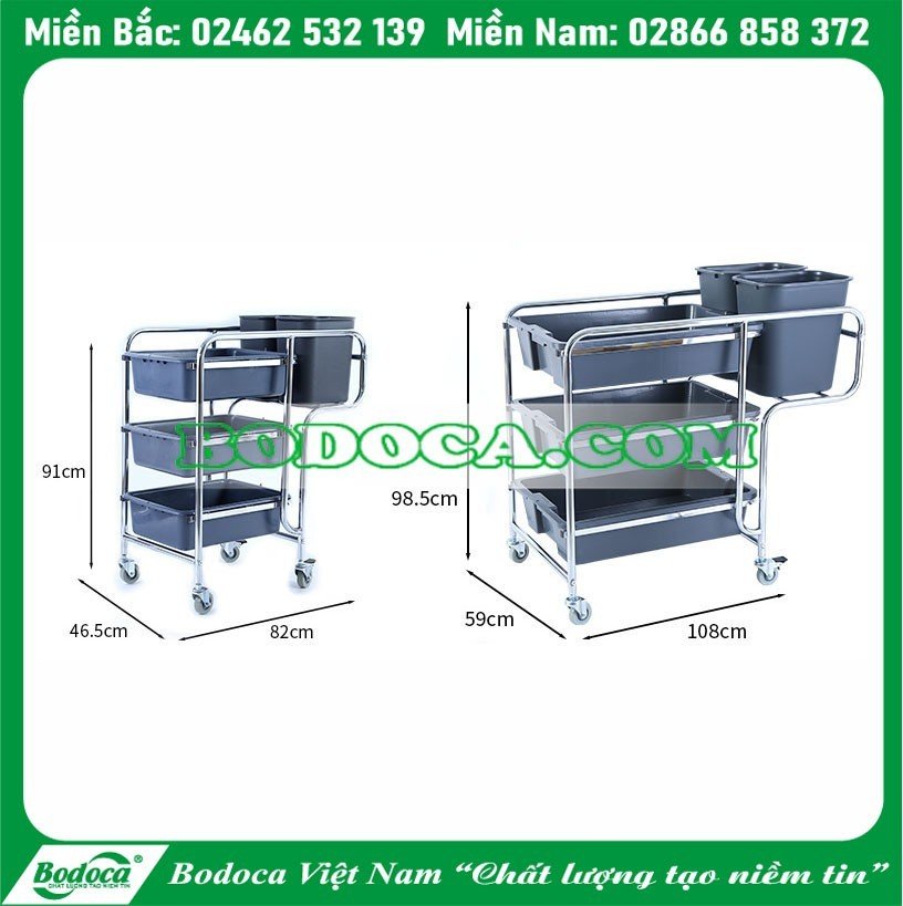 Xe thu gom bát đĩa inox AF08167